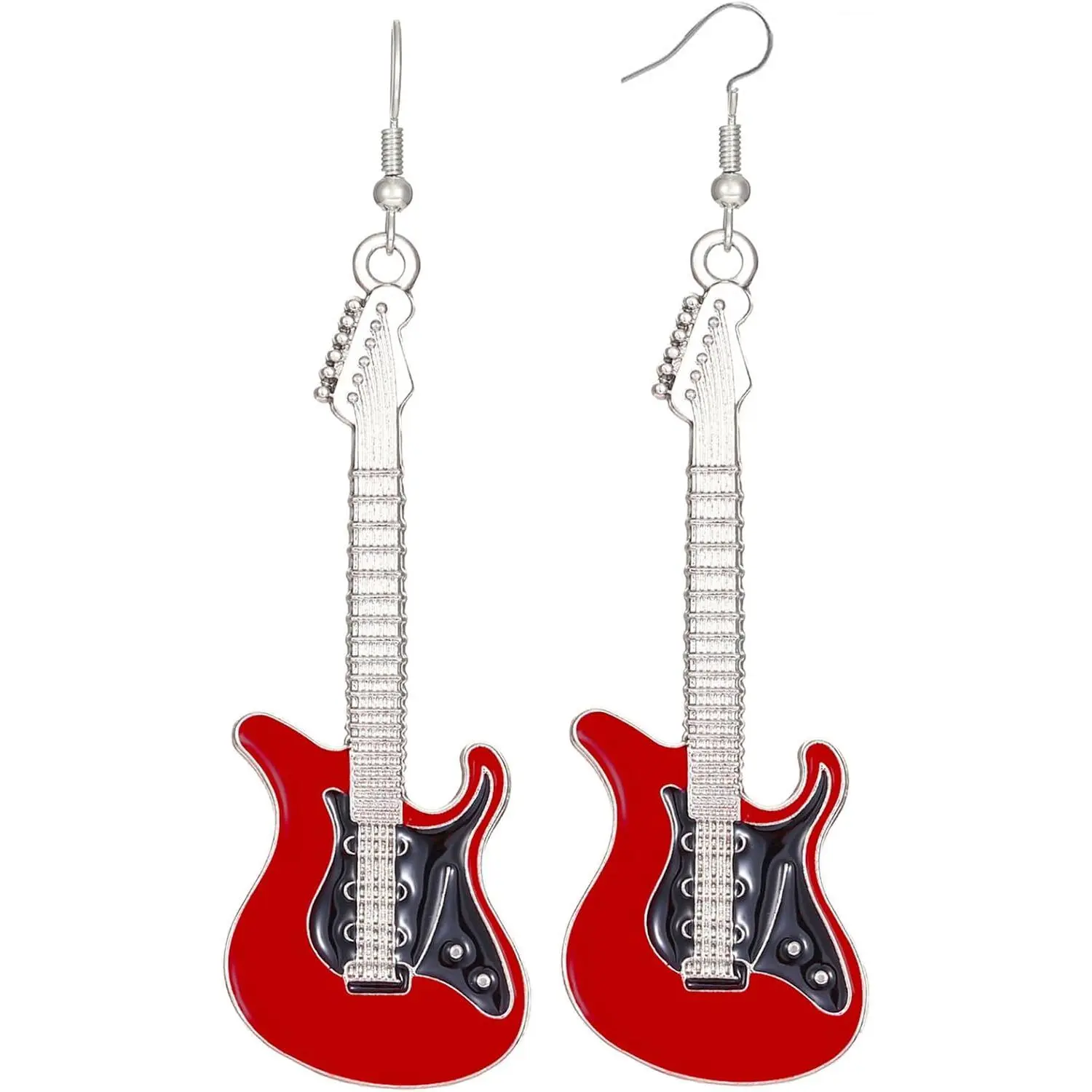 Guitar Music Earrings Bass Electric Guitar Dangle Drop Earrings for Women Chic Rock Music Lovers Teacher Singer Personalized Concert Party Rock and Roll Accessories