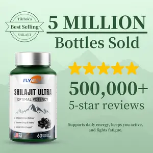 FLYNEW Shilajit for Men Women, Shilajit with Naturally Fulvic Acid & L-Arginine, Himalayan Shilajits for Extra Power, Stamina & Immune Support, Non-GMO, Made in USA, 60 Capsules, 1,300mg Per Serving