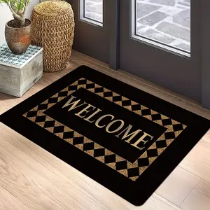 Welcome Door Mat, Non-slip Floor Mat, Rectangle Home Decorative Mat for Home Living Room Bedroom Kitchen Hotel Dining Room