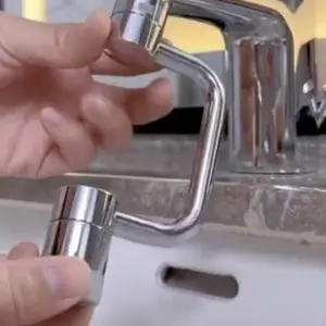 1440° Rotatable Faucet Aerator Extension, All-Angle Control, Dual Sprayer Mode Bathroom & Kitchen Faucet Attachment, Tap Head Replacement for Smart Face Washing, 2 Modes Spray