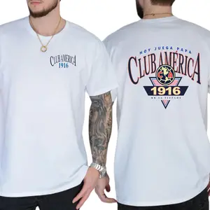 Club América 1916 Two Side Tshirt, Vintage Mexico Football Shirt, Graphic Soccer Crewneck Classic Cotton for Fans Streetwear Unisex