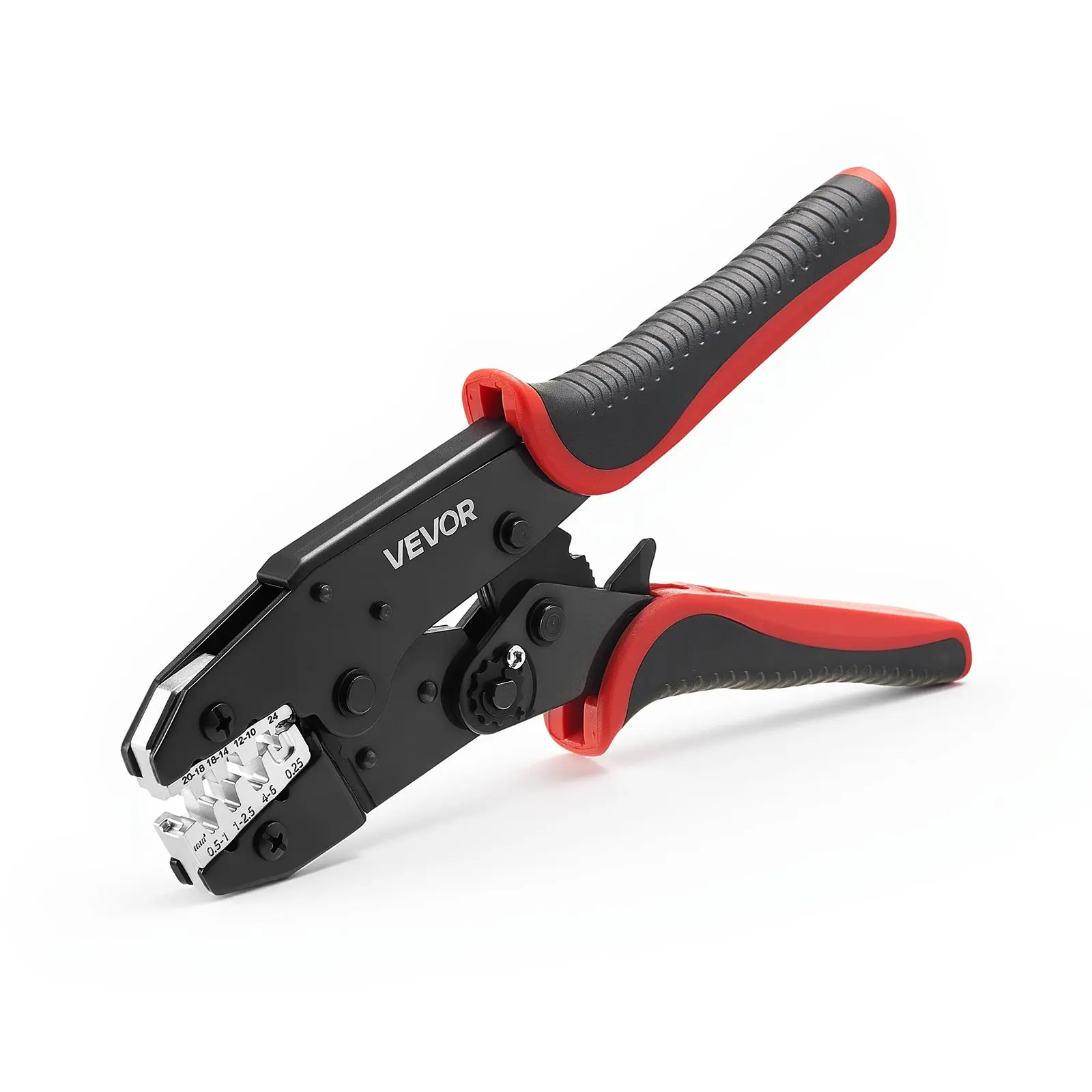 【Summerfinds】VEVOR Crimping Tool24-10 AWG Ratcheting Wire Crimper ToolLabor-Saving Electrical Terminal Crimp Pliers with Clear Metric & AWG MarkingsQuick ReleaseAdjustable Pressure for Multiple Terminals