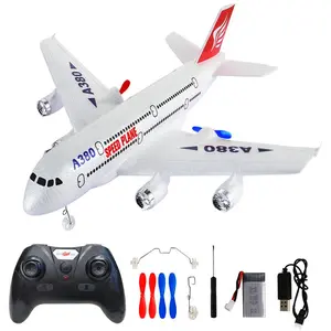 Mother's Day Gifts Toy Airplane Airbus A380 Metal Model with Plastic Parts RC Plane 3 Channel Control LED Lights for Kids Over 3 Years Old