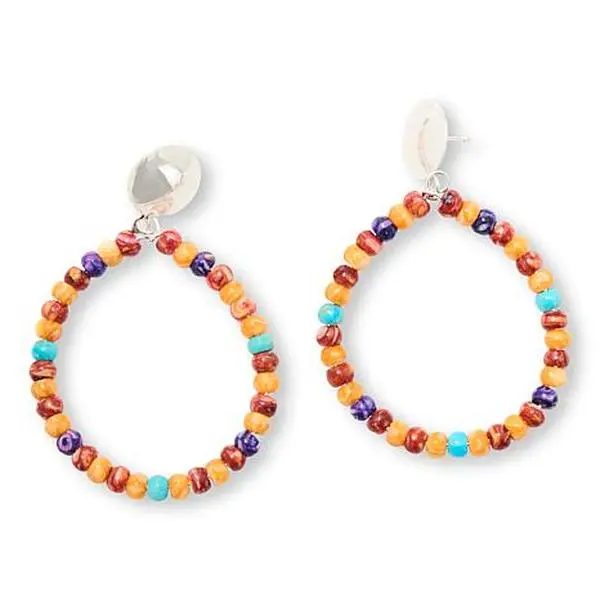 Mine Finds by Jay King Multi-Colored Turquoise and Spiny Oyster Drop Earrings