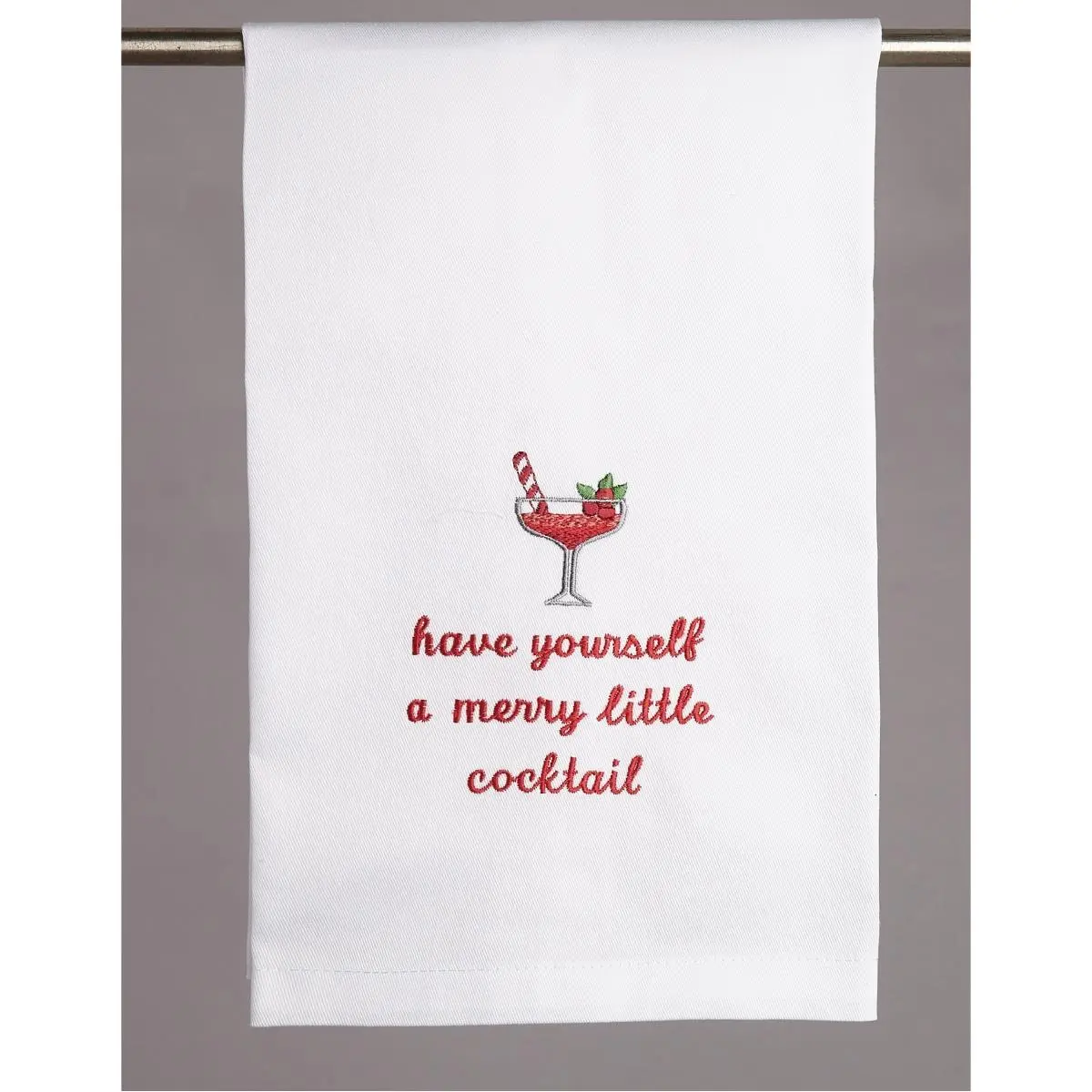 Peking Handicraft 04JES965WC 16 x 25 in. Merry Little Cocktail Cotton Embroidery Kitchen Towel