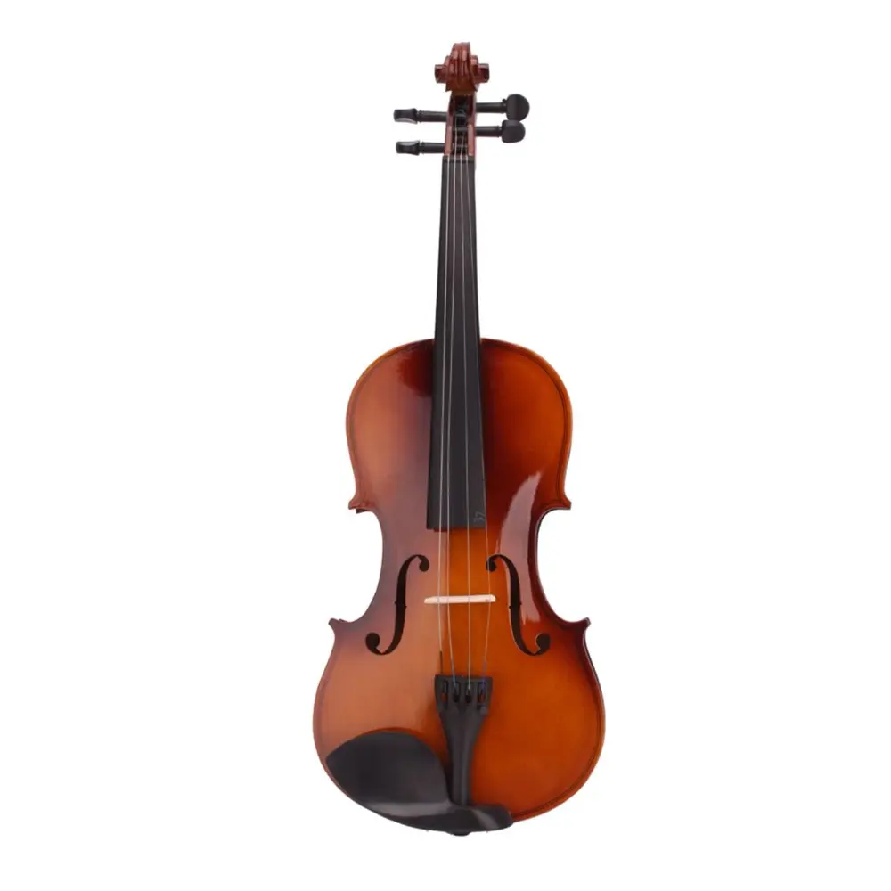 Adult 4/4 Full Size Acoustic Violin Set - 59cm Basswood Body, Natural Finish, Blacked Wood Chin Rest, Protective Case, Bow, Rosin, Suitable for 11+ Years Old Musical Instrument Enthusiasts