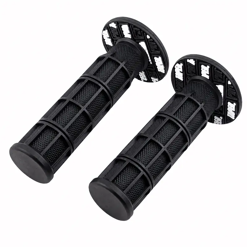 Motorcycle Anti-Slip Diamond Pattern Rubber Handlebar Grips - Tool-Free Install, Vibration Damping, Universal Size, Cuts Down Hand Fatigue for Off-Road Riding Dirt Bike, ATV Parts