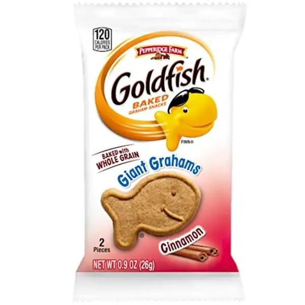 Goldfish Giant Grahams Shaped Cinnamon Goldfish | .9 Oz, 15 Pack