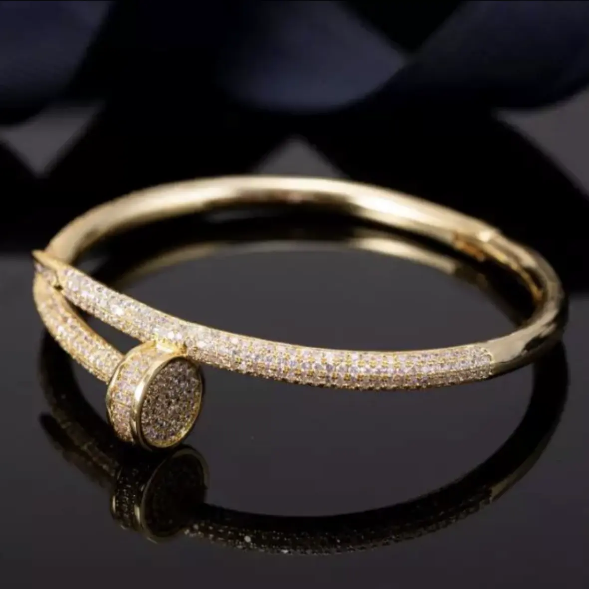Nailed It Non-Natural Crystal Bracelet, Cubic Zirconia, 5mm Wide, for Adults, No Warning Applicable
