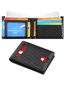 Geruola Men's Ultra-Thin Anti-Theft Folding Wallet, Business Wallet, Slim Front Card Slot, Large Capacity, 9 Card Slots, Perfect Gift for Couples