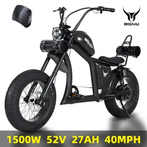 【BIGNIU BG-X PRO】Max 40+mph |1800W peak | 52V 27Ah| 20’ Off-road Tires | Dual Hydraulic Brakes ,Electric Road Bike for Adults