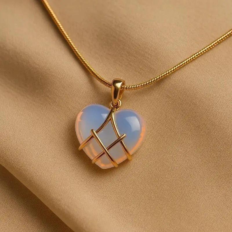 Fairy-Tale Castle Pendant Necklace with Sparkling Opal, Unique Design Bling Jewelry for Women & Teen Girls, Anniversary Gift for Daughter, Fashion Pendant Necklace, Necklace For Daughter