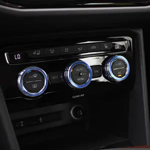 3-Piece Car Interior Accessories Set, Creative Aluminum Alloy Anti-Scratch Decorative Air Conditioning Knob Rings for Volkswagen Models, Car Interior Kit