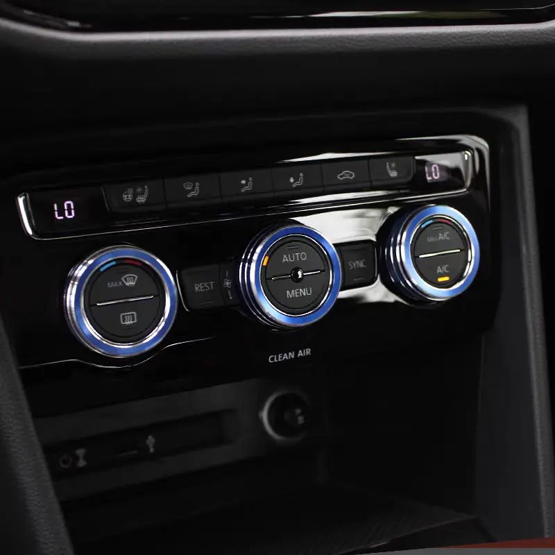 3-Piece Car Interior Accessories Set, Creative Aluminum Alloy Anti-Scratch Decorative Air Conditioning Knob Rings for Volkswagen Models, Car Interior Kit, Car Accessory, Car Interior Decoration