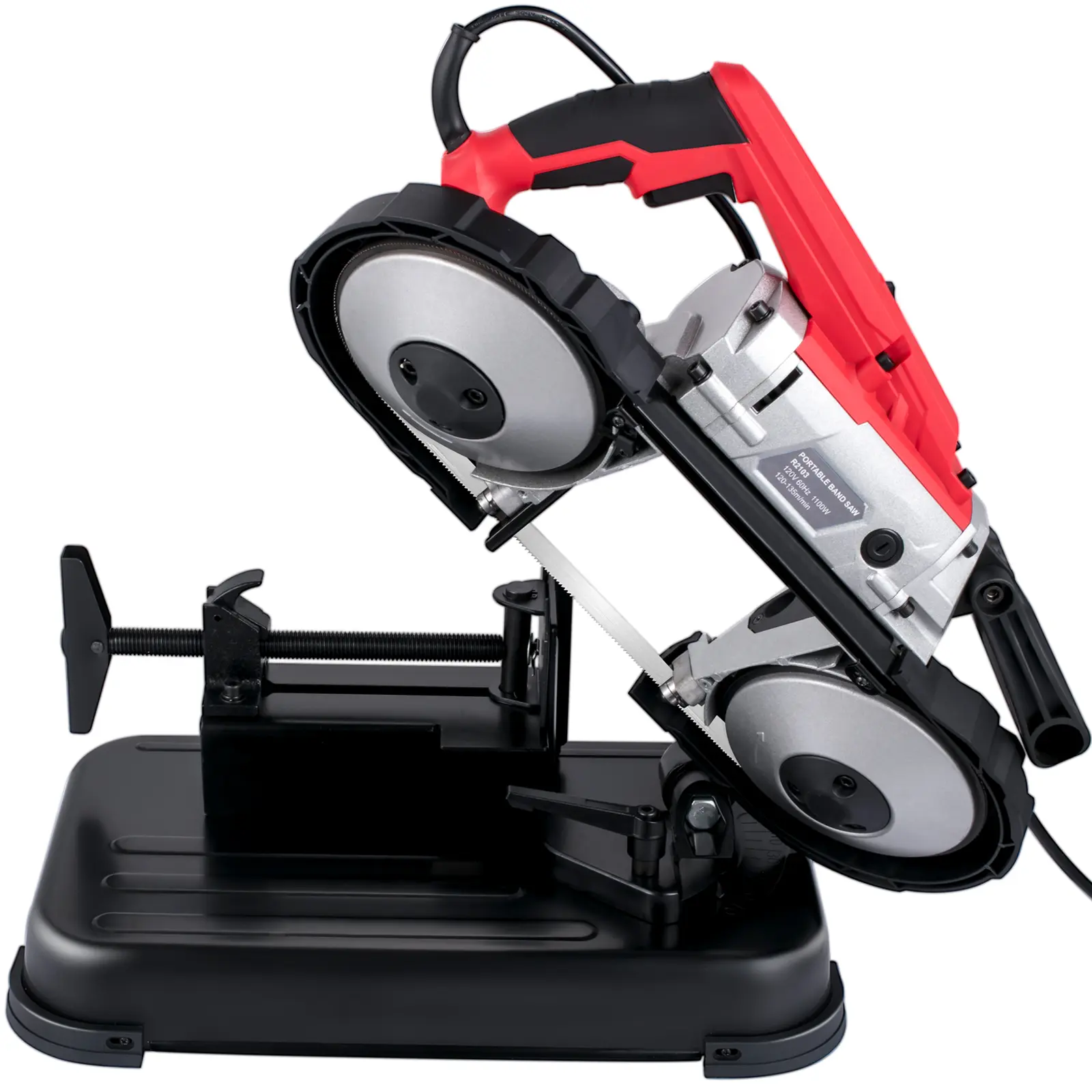 【summerfinds】VEVOR Portable Band Saw, 110V Removable Alloy Steel Base Cordless Band Saw, 5 Inch Cutting Capacity Hand held Band Saw,Variable Speed Portable Bandsaw, 10Amp Motor Deep Cut Band saw for Metal Wood