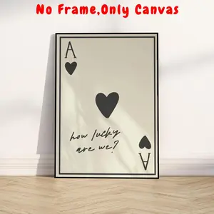 Ace Of Hearts Pattern Unframed Painting, 1 Count Modern Paper Wall Art Poster, Wall Art Decor for Home Living Room Bedroom Office School, Ornaments, Unframed Art Print, Modern Art Design