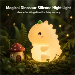 2026 Trending Dinosaur Pet Calming Lamp, Soft SiliconeTap Light for Dogs & Cats,Pet Friendly Dinosaur Lamp,Rechargeable Cordless Pet Calming Lamp,Soft Silicone TapLamp for Pet Anxiety Relief & Sleep,