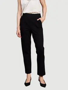 Knit Pintuck Trousers Black