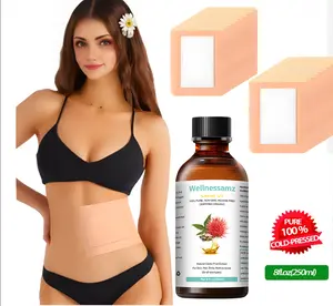 20Pcs Castor Oil Pack Wrap,8Fl Oz - 100% Pure  Cold-Pressed castor Oil, Castor Oil Packs,No Washing Self Adhesive with High Absorbent Organic Cotton Flannel, Wellnessamz Anti Massage Oil Leak,Castor oil patches, Design for Women Men Travel