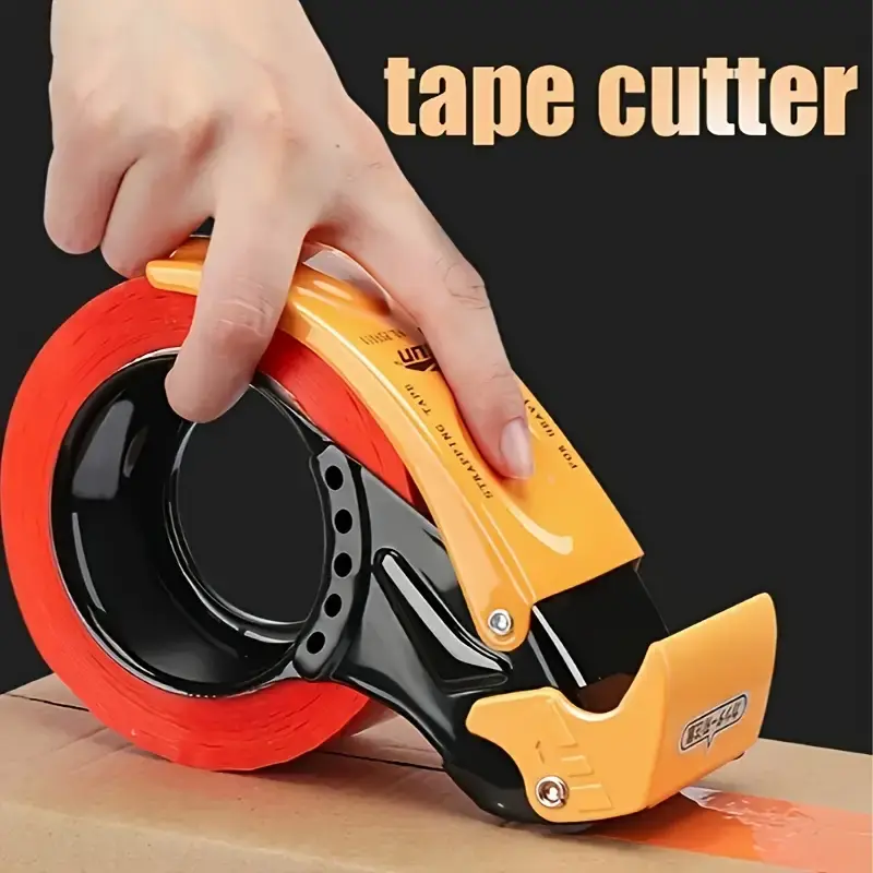 Unisex Heavy Duty Handheld Tape Dispenser with 1.97-Inch Cutter, Ergonomic Grip, Punch Plier for Safe Box Sealing (Tools & Hardware Specialty Hand Tool Applicator), Tape Cutter