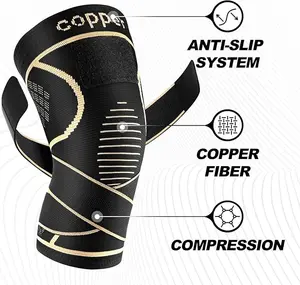 Copper Knee Braces for Men and Women 2 Pack for Knee Pain Relief & Support - 3D Knitting Technology for Meniscus Tear, Running, Weightlifting, Workout, ACL, Arthritis, Joint Pain Relief - Patella Band