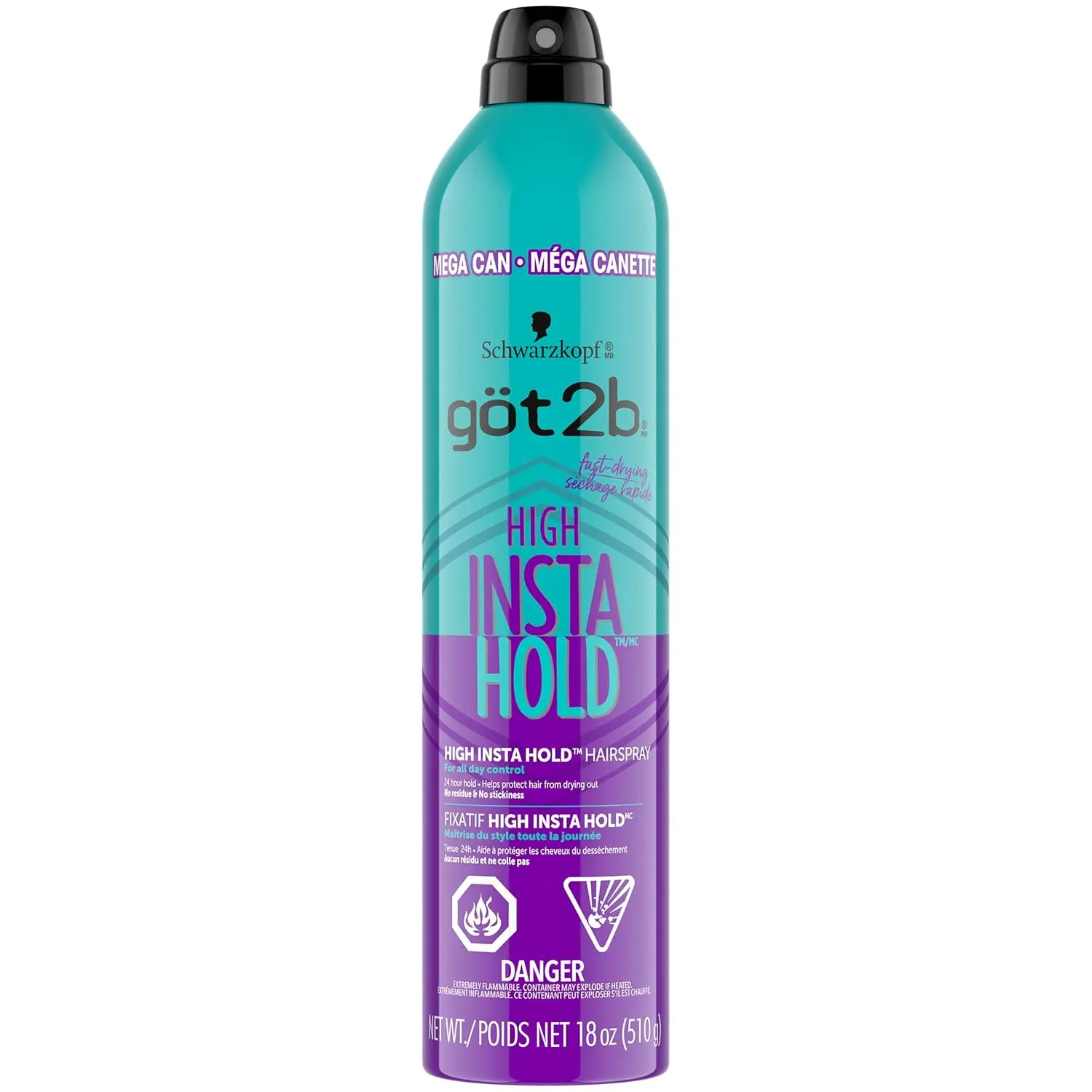 Schwarzkopf Got2b High Insta Hold Hairspray 9.1oz No Residue or Stickiness