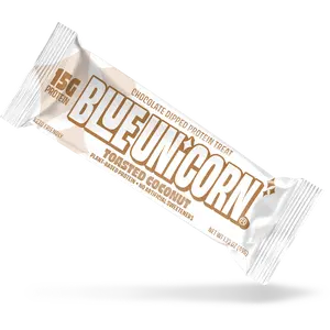 Toasted Coconut Protein Bar - 15g Protein, 7g Fiber, 3g Sugar - Indulgent Chocolate Dipped Protein Treat