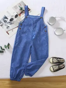 Boy And Girl Style Suspenders Pants For Spring, Summer, Autumn And Winter Seasons. Children's Simple Imitation Denim One-Piece Pants Overalls, Fashionable And Casual, Suitable For Daily Use And Outdoor Activities. Ideal Gift Choice.