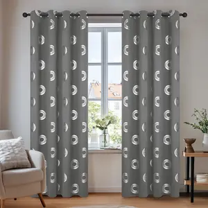 Deconovo Silver Donut Blackout Curtains, GrommetLight Blocking Room Darkening Drapes, Thermal insulated WindowCurtains for Living Room curtain