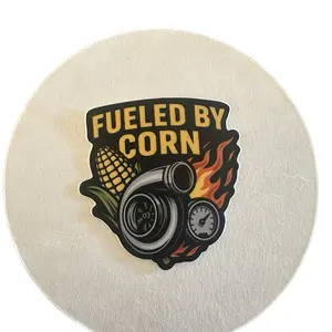 Fueled by Corn Turbo Sticker E85 Power Edition with Corn Graphic and Fire Design Elements