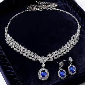 Delicate Diamond-Encrusted Earring & Necklace Set - Ideal for Gatherings & Parties