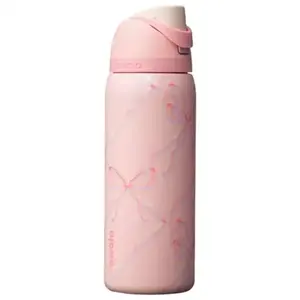 Owala HOLIDAY COLLECTION 24/32oz FreeSip Water Bottle, PINK SUGAR PLUM FAIRY BOWS