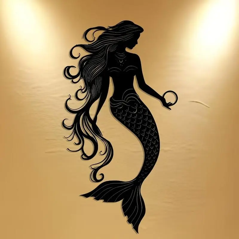 Mermaid Design Artistic Wall Art, Decorative Artwork, 1 Count Wall Decor for Home Office, Wall Hanging Decor for Home, Office, Garden, Kitchen, Shop, Cafe, Bar, Farmhouse, Hangable, Decoration Items