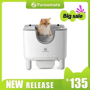 Furoomate Open-Top Self-Cleaning Cat Litter Box , Odor-Free, Quiet Operation, Low Maintenance, Saves Time & Effort, Fast Cat Adaptation,Includes Trash Bags