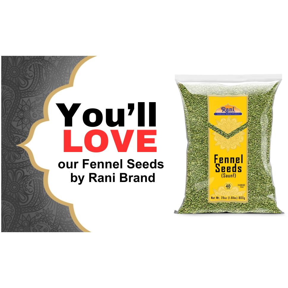 Rani Fennel Seeds (Saunf Sabut) Whole Spice 28oz (800g) All Natural ~ Gluten Friendly | NON-GMO | Kosher | Vegan | Indian Origin