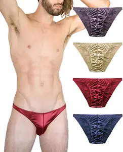 Men's Satin Bikini Panties Shiny Silky Sexy Menswear Spandex Day