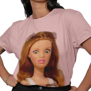 Popular Tshirt Gen Z,Funny Distressed Doll Face Meme T-Shirt,Weird Shirt,Gift For Woman Tik Tok Trending Tee, Sarcastic Leave Me Alone Shirt