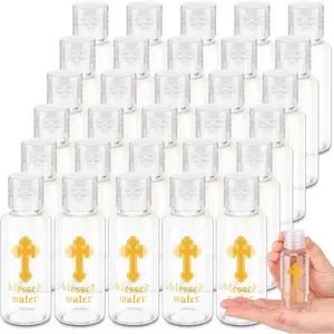 Small Holy Water Bottles Baptism Party Favor 50 ml Transparent Holy Water Empty Containers with Catholic Communion Gift Guests Christian Church Easter(20 Pcs,50 ml) airtight glass jug
