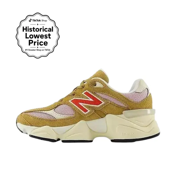 NEW BALANCE 9060 Great Plains True Red Preschool Sneakers, Cushioned Suede & Mesh Trainer for Casual Daily Wear, Casual Breathable Shoes, Trainer Sneaker, Casual Trendy Trainers, Trainer Sneakers