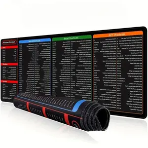Shortcut Keys Pattern Office Mouse Pad, 1 Count Non-slip Mouse Pad, Computer Accessories for Home Office, Non Slip Mousepad