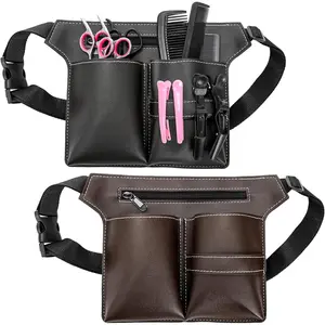 2 Pack Hairdresser Scissor Bags, Salon Barber PU Leather  Pouch with  Belt, Hair Salon Scissor Storage  Bag for Hairstylist, Professional Hairdressing Tools Storage Holster