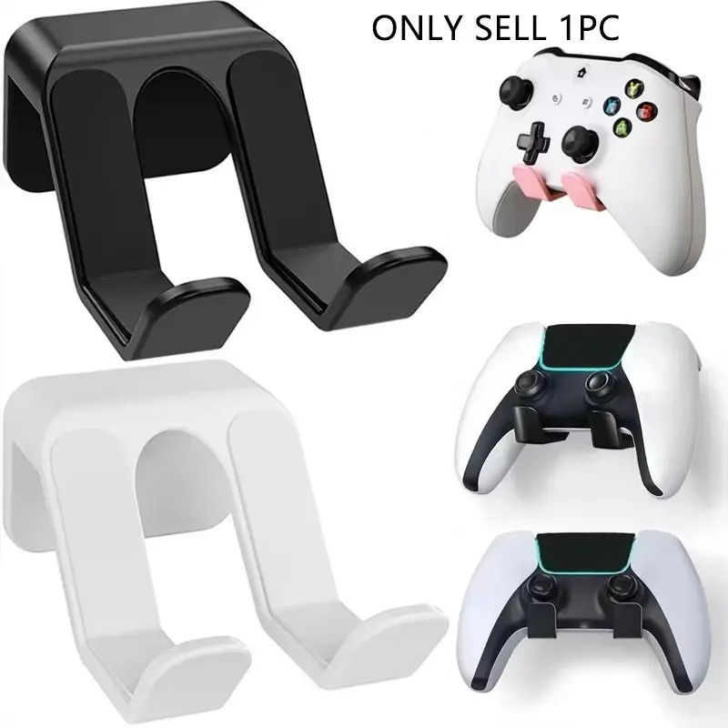 1PC Wall Mounted Game Console Controller Durable Bracket, No Punching Required, Controller Storage Rack, Gamepad Headphone Headset Hanging Bracket Hanger Accessories, Game Controller Holder