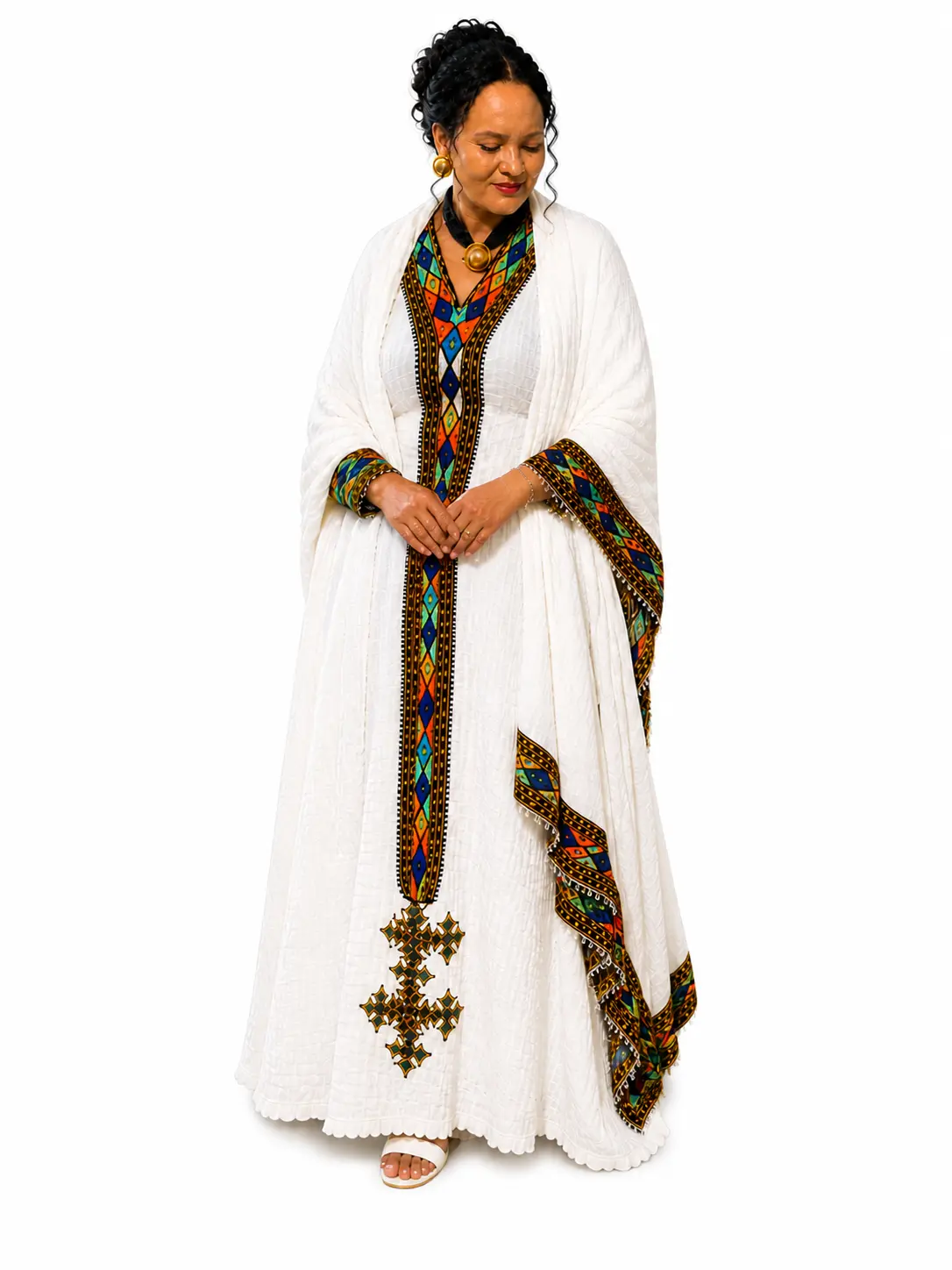 Axum Tilef Habesha Dress – Traditional Ethiopian Cotton Dress for Women | Elegant Cultural Wear | Soft Breathable Fabric
