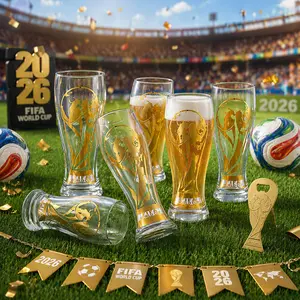 Official FIFA World Cup 26 Gold Stamped Classic Beer Glass-Perfect for Game Day Family Pack Collector's Edition Drinkware Tumblers summerwins