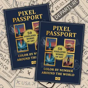 Pixel Passport Bundle: Mystery Color By Number Coloring Books