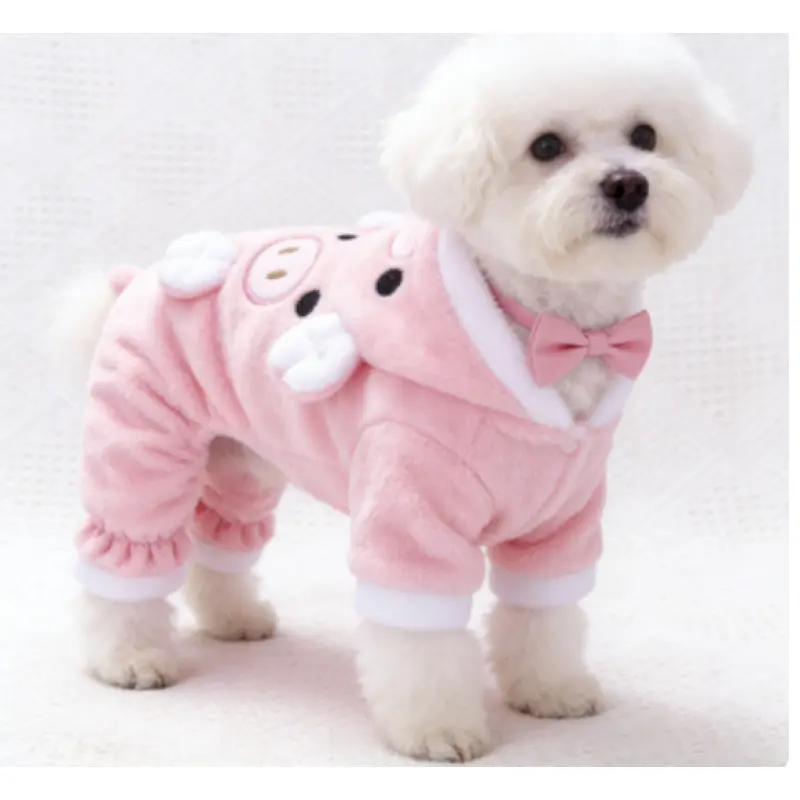 Autumn Winter Warm Pet Clothes Dog Clothes Cat Small Dog Teddy Bichon Puppy Kitten Dog Winter Dog Autumn Winter Style cute rabbit design winter wear thick warm winter vest dog sweaters dog clothes  poodle costume pet the dog costume
