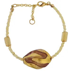 Glass Of Venice Murano Glass Royal Purple Spiral Bracelet