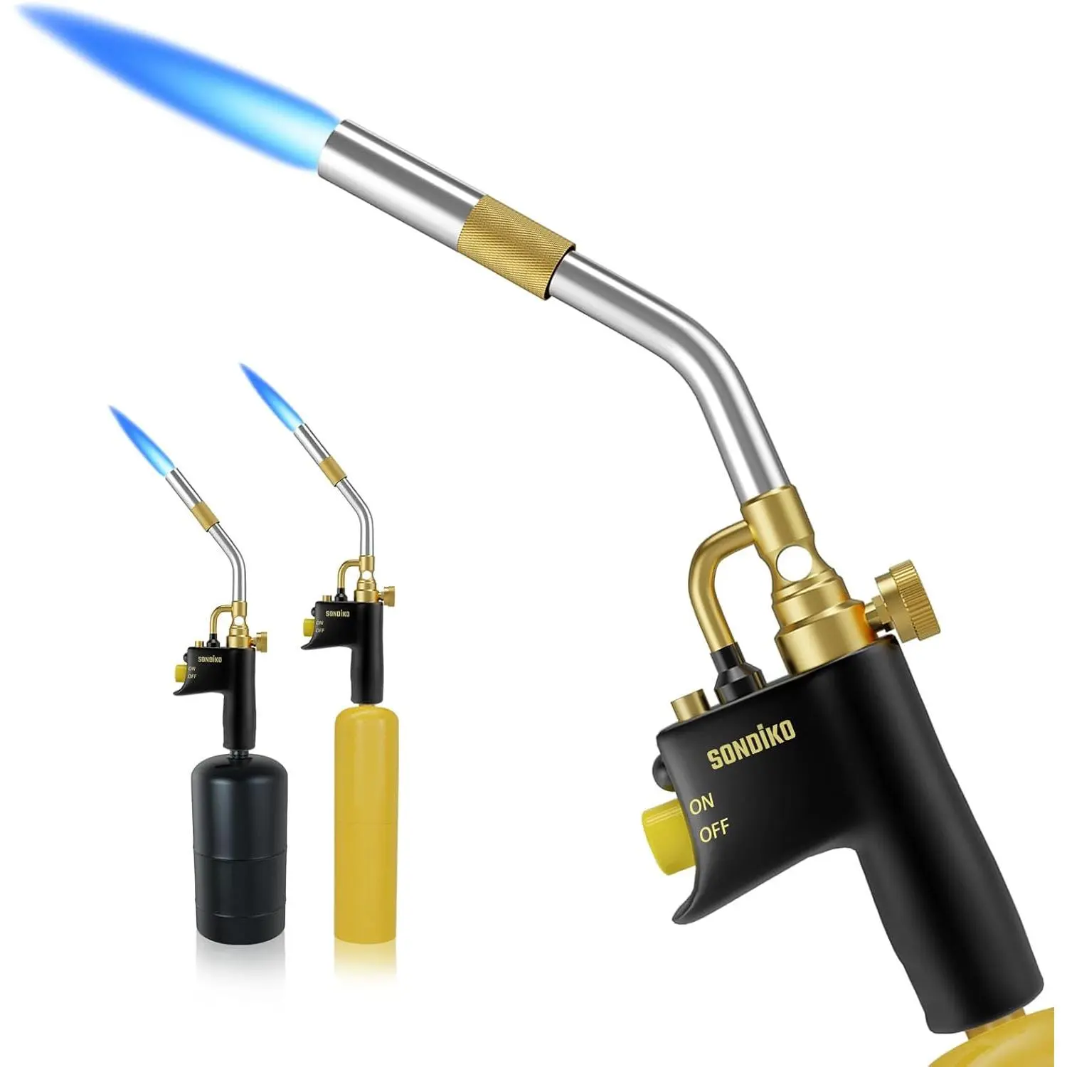 Propane Torch Head, High Intensity MAPP Torch Head Trigger Start Gas Torch, Plumbing Soldering Torch for Welding, Machine Maintenance, Barbecue