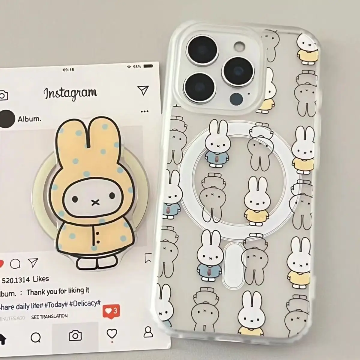 Full-screen Miffy Rabbit Magnetic Phone Case for Apple iPhone 17 16 Pro Max 15 14 Cute Comprehensive Protection for All Devices