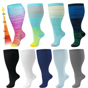 3/4/5 Pairs Plus Size Compression Socks for Women and Men Wide Calf Extra Knee High Support,Moisture Wicking Non-Slip Perfect for Everyday Use Best Gifts for Family(2XL/3XL/4XL ) outdoorfun